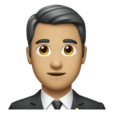 Persona trigueña con traje y ojos pardos, que el traje sea plomo y que combine con la corbata sticker