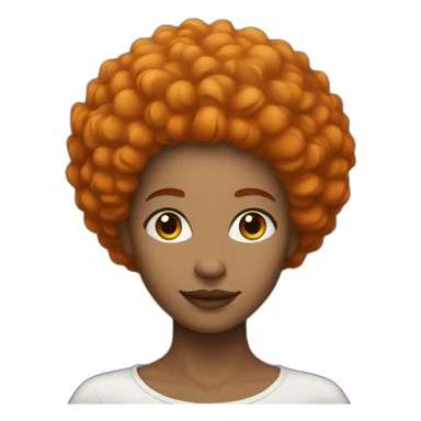 Woman with afro orange hair metice skin color sticker
