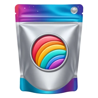 Space food pouch Bright, synthetic color label.. sticker