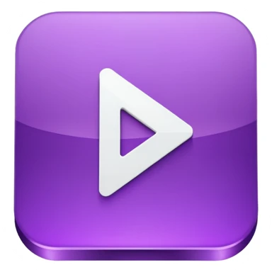 A Solid purple and white play button sticker