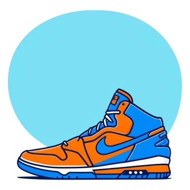 sporty blue Nike basketball shoes with nike logo sticker