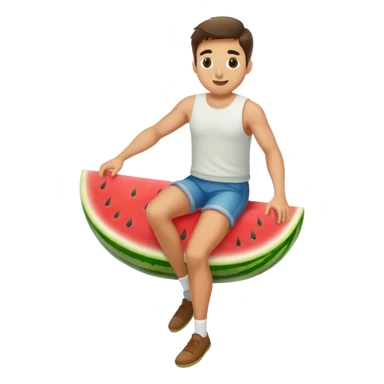 Man riding fruit sticker