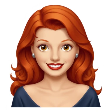 Rita Hayworth with long red hair, hazel eyes sticker