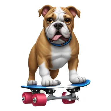 Bulldog roller skating  sticker