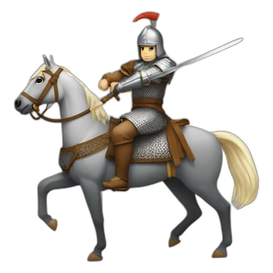 slavic swordsman hanshakes arabic horseman sticker