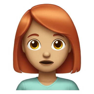 girl with red hair and bangs texting on the phone while crying sticker