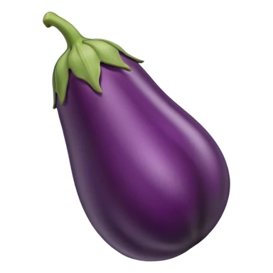 make an emoji of a single egg plant with the tip peeled off sticker