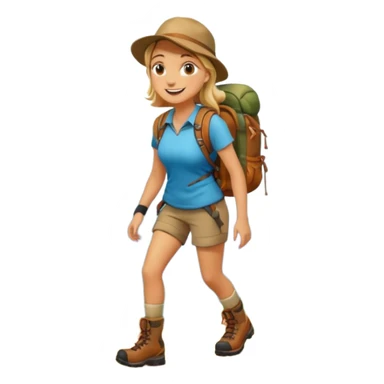 woman hiking in the woods in the sunshine sticker