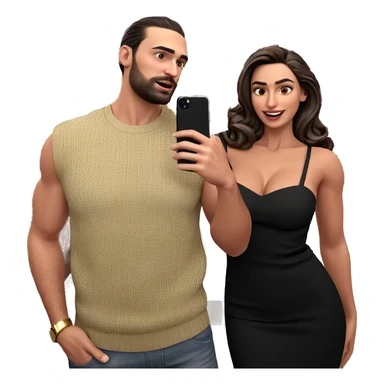 selfie of stylish couple sticker