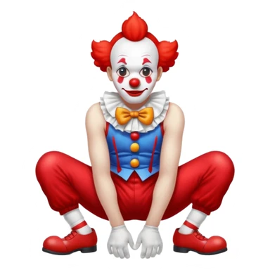 Clown looking between his legs sticker