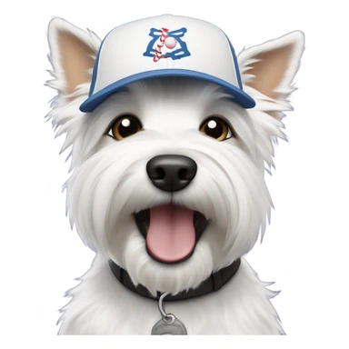Westie wearing a baseball cap in New York sticker
