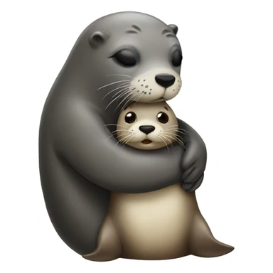 Seal hugging otter sticker