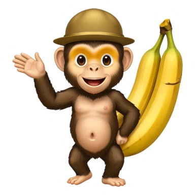 je veux un chimpanzé qui sort d'une banane sticker
