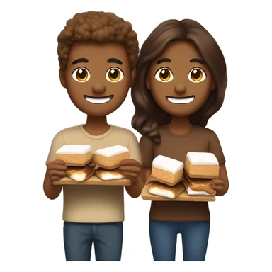 roommates eating s'mores  sticker