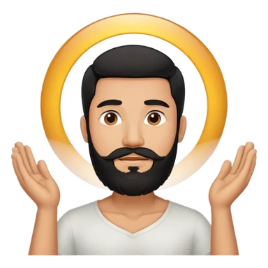 Man black hair Latino beard worshipping  sticker