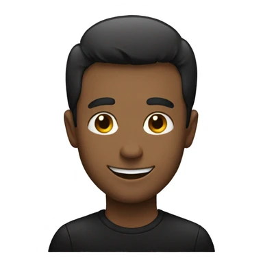 smiling guy in black shirt with little hair  sticker