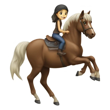 ragazza che cavalca un cavallo  sticker