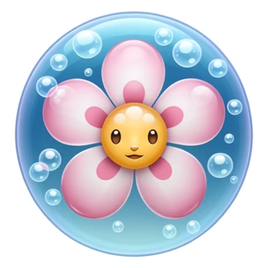 white sakura with a bubble texture sticker