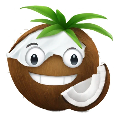 smiling coconut in milk  sticker