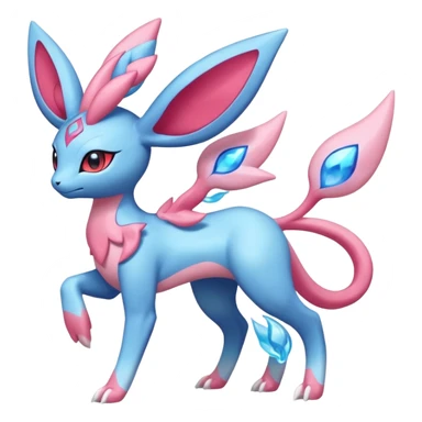 Hydro-elemental Salamence-Sylveon-Fakémon-fusion (full body) sticker