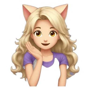 catgirl-receiving-headpats sticker