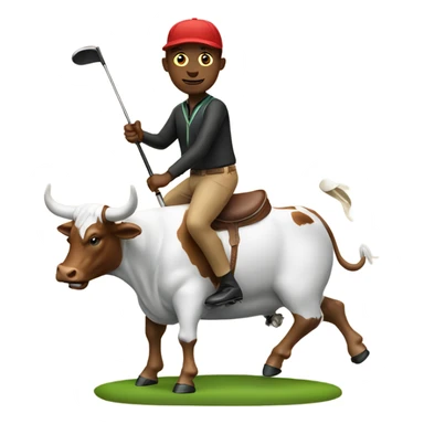 Golfer riding a bull sticker
