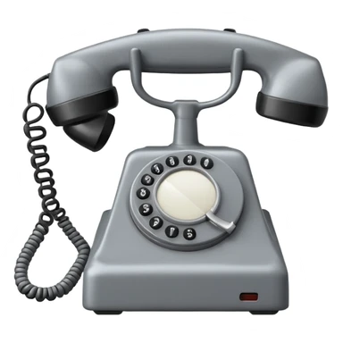 Minimalist emoji-style sticker of an old phone receiver with no signal waves, cracked and floating. Desaturated tones.
 sticker