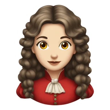 Young lady on victorian era with long hair and red dress sticker