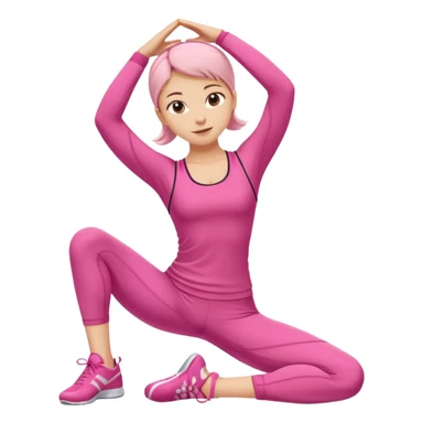 Girl in pink stretching touching her toes sticker