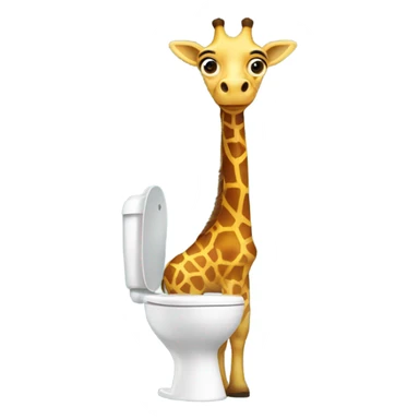 A giraffe with a toilet head  sticker
