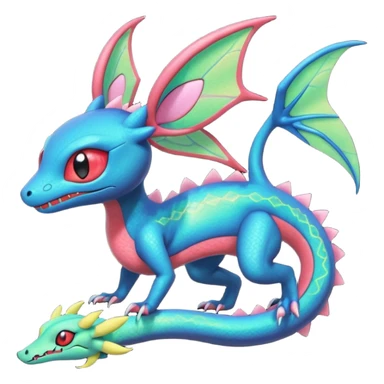 Spooky stitched colorful iridescent Salandit-Flygon-Sylveon-Umbreon-fusion-Pokémon-hybrid-creature  sticker