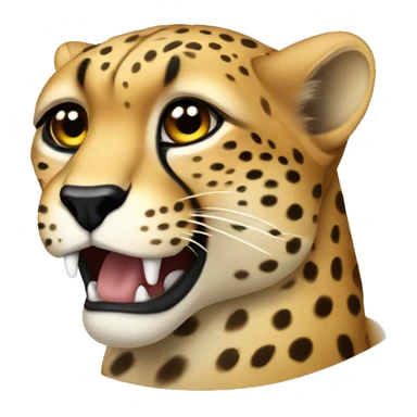 A cheetah holding a sigh that says glomour  sticker