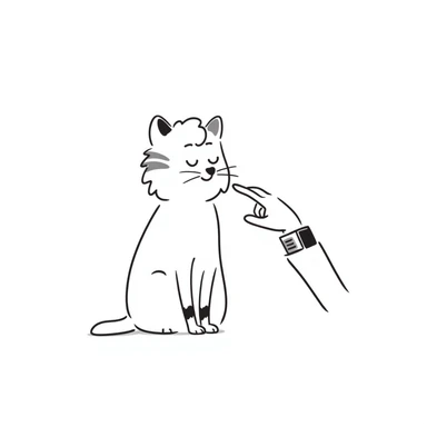 cat paw gently touching human hand, sweet connection moment sticker