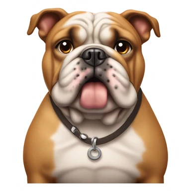 Un perro raza bulldog sentado con un hueso  sticker