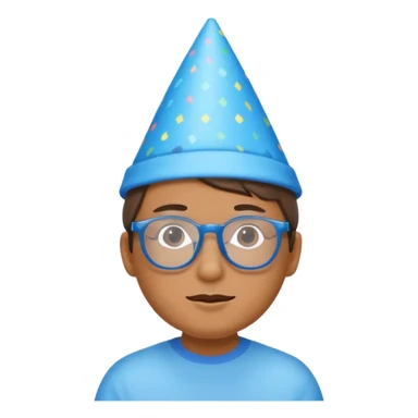 party blue hat bee with glasses sticker