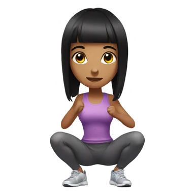 Girl with black hair doing squats sticker
