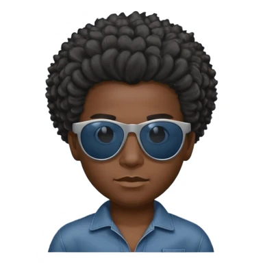 Un garçon,de couleur noir avec des lunettes de soleil grise,il a des cheveux crépus et au dessus de sa tete il est écrit BOUSS  sans qu’on voit ses yeux est ce qu’on peut mettre le même cadran de lunette que la première image et l’intérieur des lunettes en gris un peu bleu mais très foncé  sticker