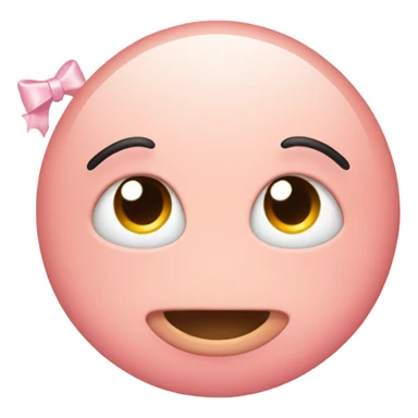 Light pink smiley with two little bows and eyelashes  sticker