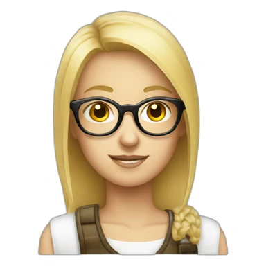blonde girl with glasses drinking beer sticker