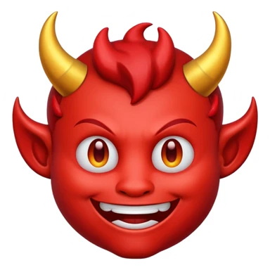 devil emoji with a halo sticker