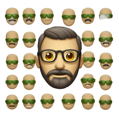 Alienígena con barba y gafas sticker