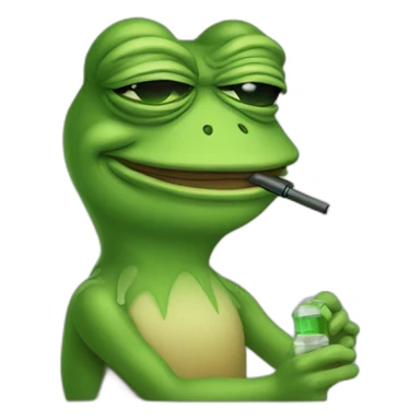 pepe the frog vaping sticker