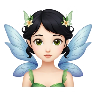 Fairy black hair wings  sticker