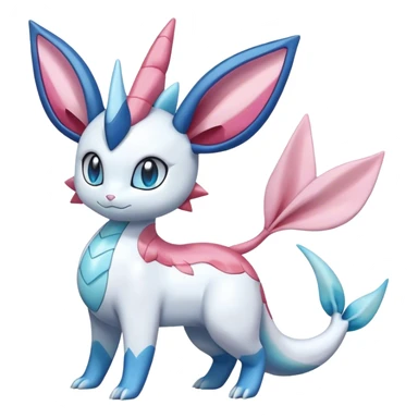 Shiny Cute Milotic-Sylveon-Glaceon-Vaporeon-Dragonair-Pokémon-hybrid-fusion full body sticker