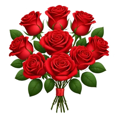 bouquet of red roses with heart sticker