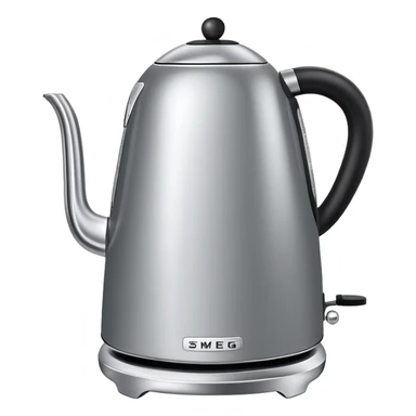 Silver colored smeg shaped kettle sticker