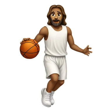 Jesus playing basketball  sticker