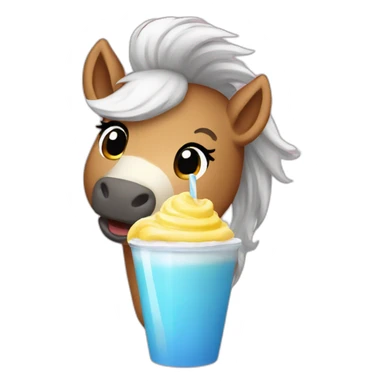pony drinking a milkshake sticker
