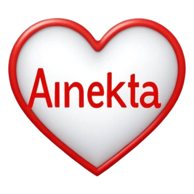 heart with word "ANETKA" inside sticker