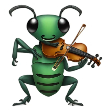 beetle playing Fiddle sticker